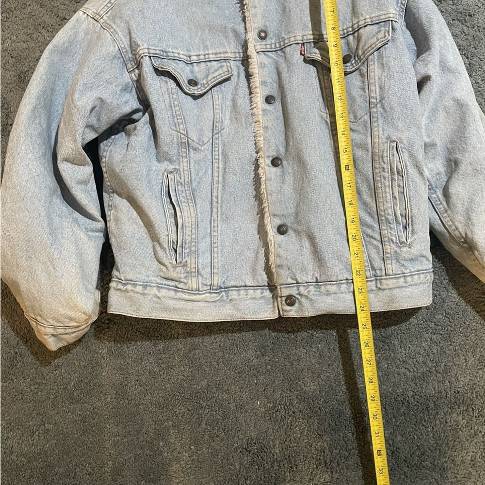 LEVI'S Vintage 1970's RAD Naturally Faded Denim Sherpa-Lined Jacket Size M - Picture 10 of 11